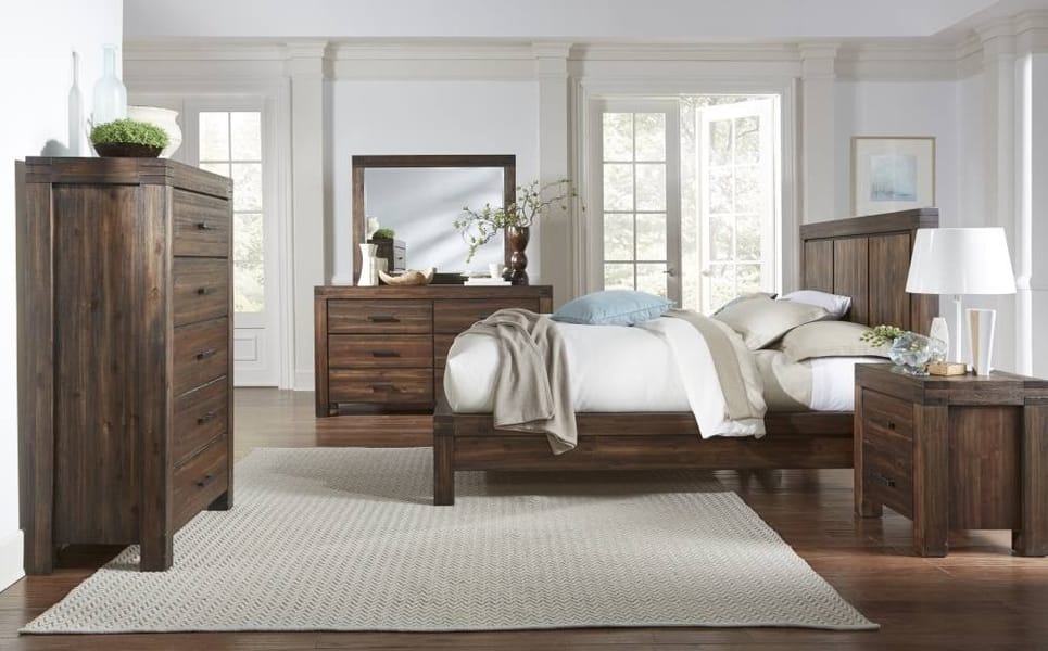 Modus Bedroom Meadow Six Drawer Solid Wood Dresser In Brick Brown 3F4182