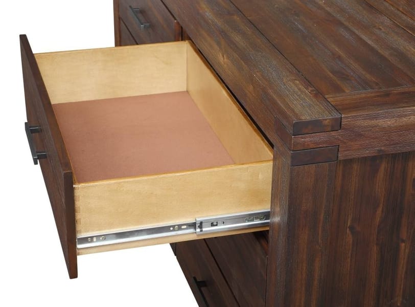 Modus Bedroom Meadow Six Drawer Solid Wood Dresser In Brick Brown 3F4182