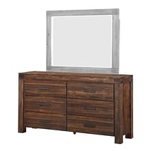 Modus Bedroom Meadow Six Drawer Solid Wood Dresser In Brick Brown 3F4182