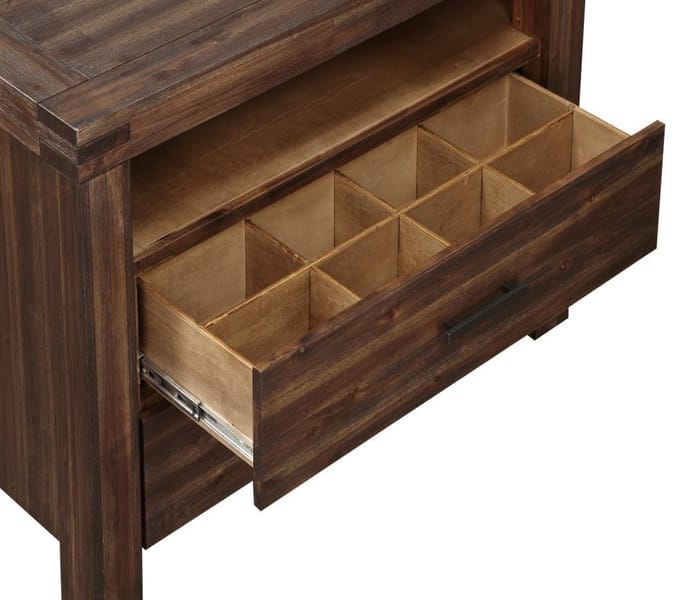 Modus Bedroom Meadow Two Drawer Solid Wood Media Chest In Brick Brown 3F4189