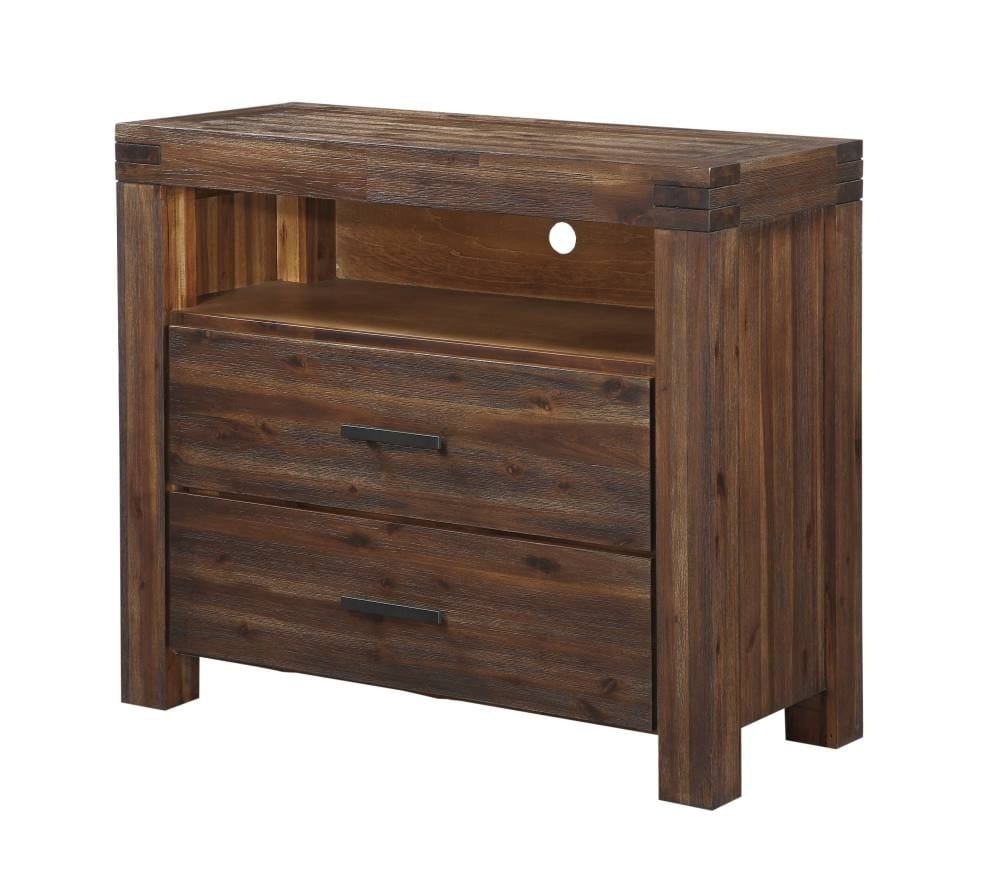 Modus Bedroom Meadow Two Drawer Solid Wood Media Chest In Brick Brown 3F4189