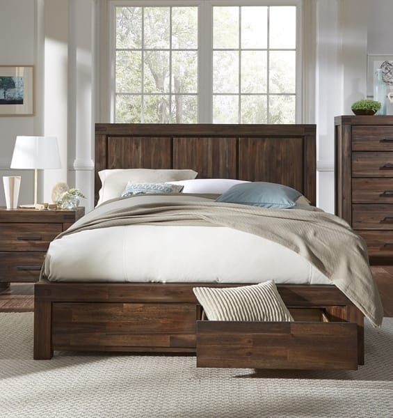 Modus Bedroom Meadow Solid Wood Footboard Storage Bed In Brick Brown 3F41D7