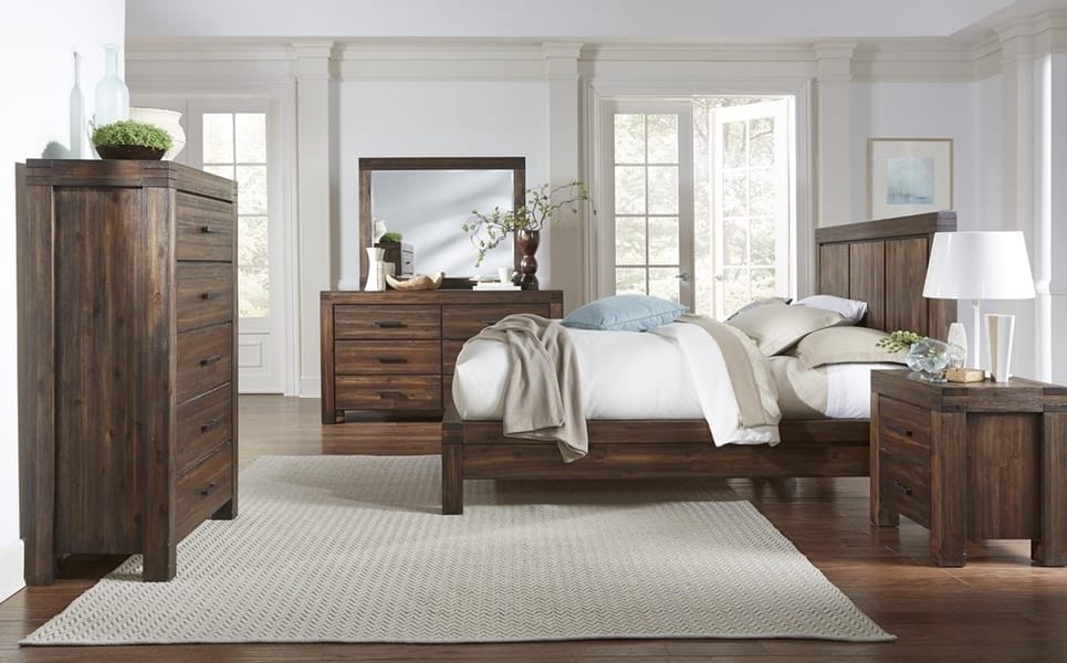 Modus Bedroom Meadow Solid Wood Platform Bed In Brick Brown 3F41F6