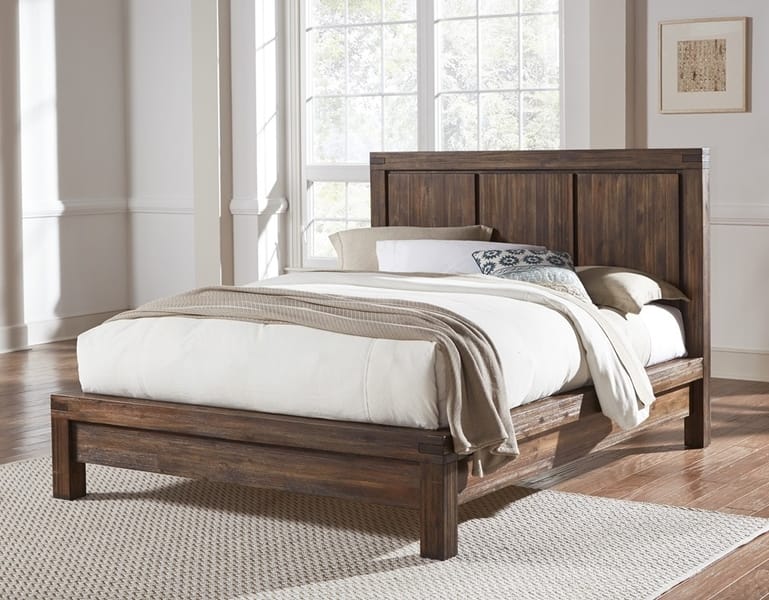Modus Bedroom Meadow Solid Wood Platform Bed In Brick Brown 3F41F6