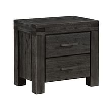 Modus Bedroom Meadow Solid Wood Two Drawer Nightstand In Graphite 3FT381