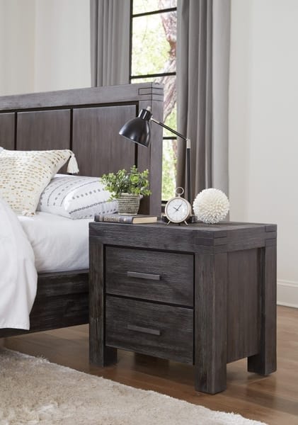 Modus Bedroom Meadow Two Drawer Solid Wood Nightstand In Brick Brown 3F4181