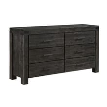Modus Bedroom Meadow Six Drawer Solid Wood Dresser In Graphite 3FT382
