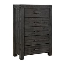 Modus Bedroom Meadow Five Drawer Solid Wood Chest In Graphite 3FT384