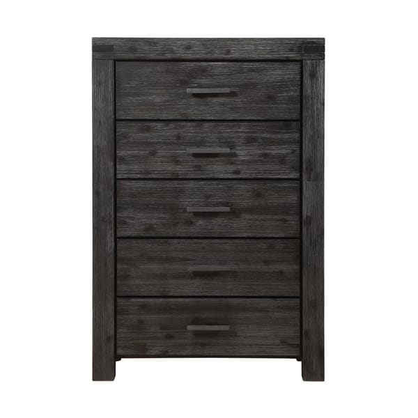 Modus Bedroom Meadow Five Drawer Solid Wood Chest In Graphite 3FT384