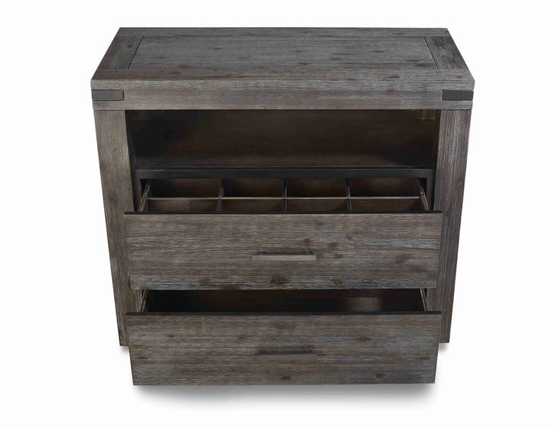 Modus Bedroom Meadow Two Drawer Solid Wood Media Chest In Graphite 3FT389