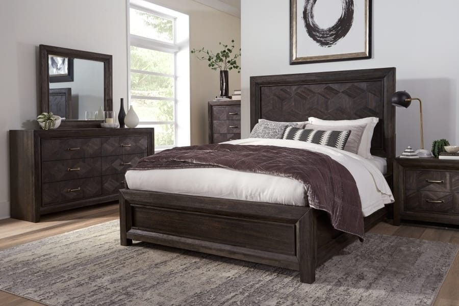 Modus Bedroom Riva Wood Bed In Chocolate Brown RV26F7