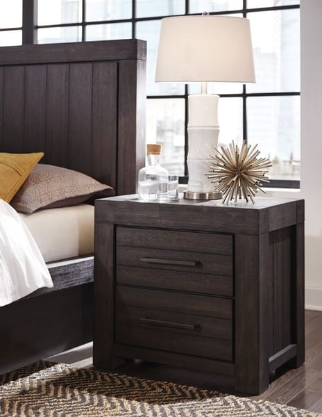 Modus Bedroom Heath Two Drawer Nightstand In Basalt Grey 3H5781
