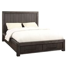 Modus Bedroom Heath Two Drawer Wood Storage Bed In Basalt Grey 3H57D7