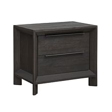 Modus Bedroom Chloe Solid Wood Two-Drawer Nightstand In Basalt Grey 3JU581