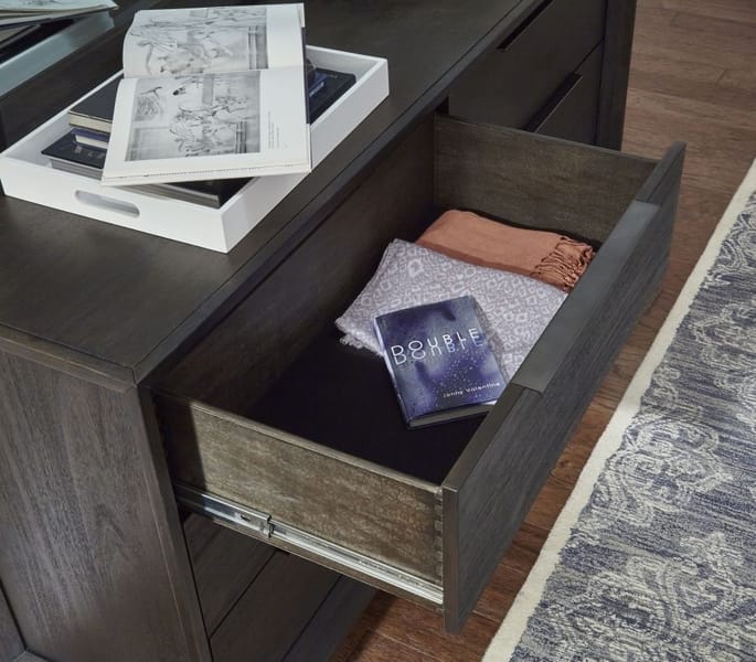 Modus Bedroom Chloe Solid Wood Six-Drawer Dresser In Basalt Grey 3JU582