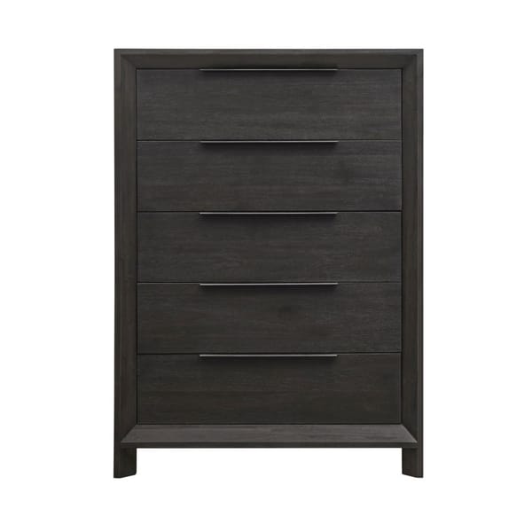 Modus Bedroom Chloe Solid Wood Five-Drawer Chest In Basalt Grey 3JU584