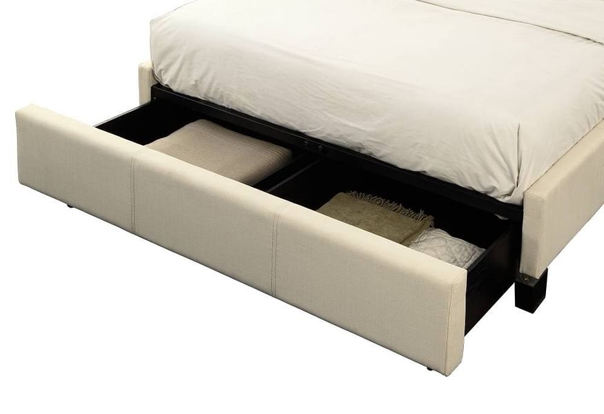 Modus Bedroom Vienne Nailhead Upholstered Platform Storage Bed In Powder 3Z45D720