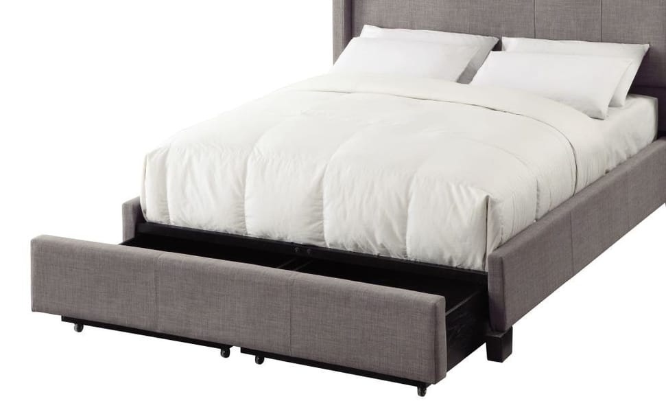 Modus Bedroom Adona Upholstered Footboard Storage Bed In Dolphin Linen 3ZH3D748