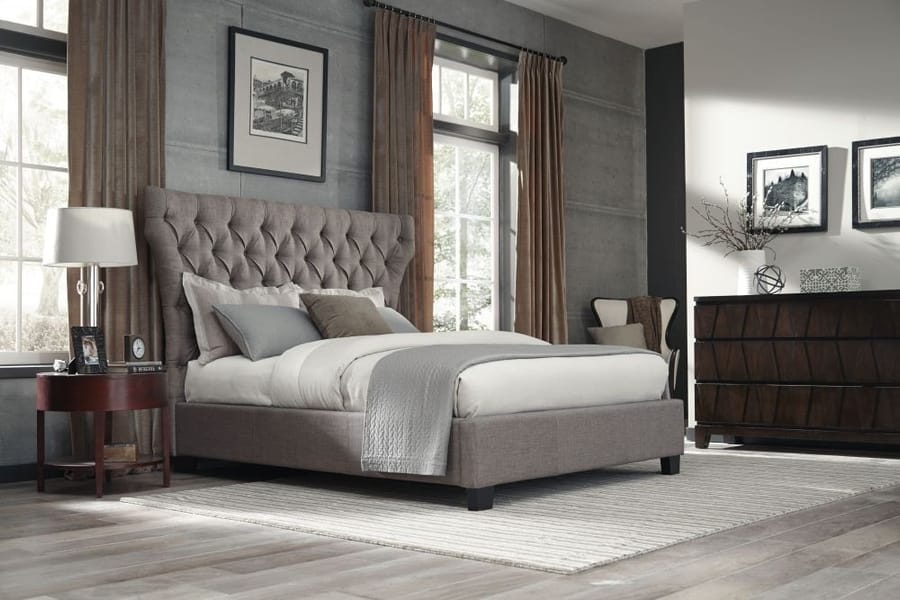 Modus Bedroom Melina Upholstered Footboard Storage Bed In Dolphin Linen 3ZH3D753