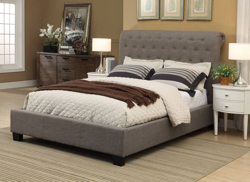 Modus Bedroom Royal Tufted Platform Bed In Dolphin Linen 3ZH3L411
