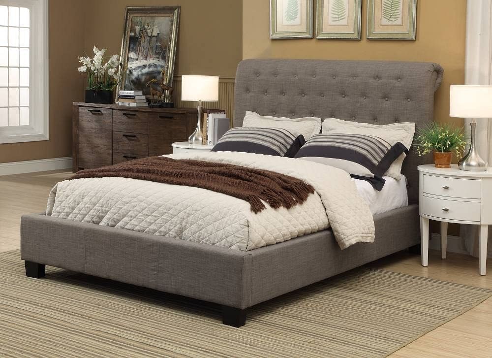 Modus Bedroom Royal Tufted Platform Bed In Dolphin Linen 3ZH3L411