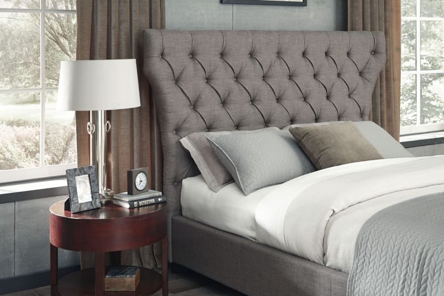 Modus Bedroom Melina Tufted Upholstered Headboard In Dolphin Linen 3ZH3L5BH53