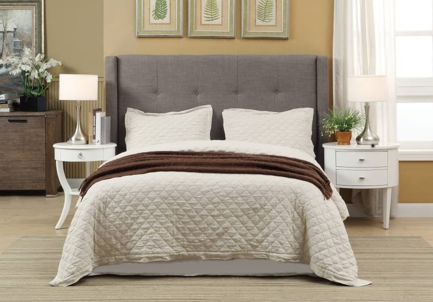Modus Bedroom Madeleine Wingback Upholstered Headboard In Dolphin Linen 3ZH3L5BH7