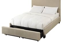 Modus Bedroom Saint Pierre Upholstered Platform Storage Bed In Toast Linen 3ZL7D58