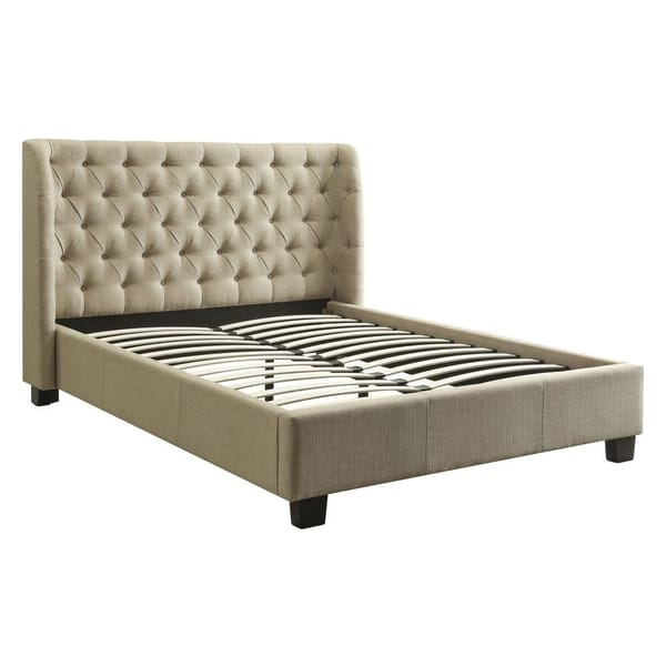 Modus Bedroom Levi Tufted Footboard Storage Bed In Toast Linen 3ZL7D446