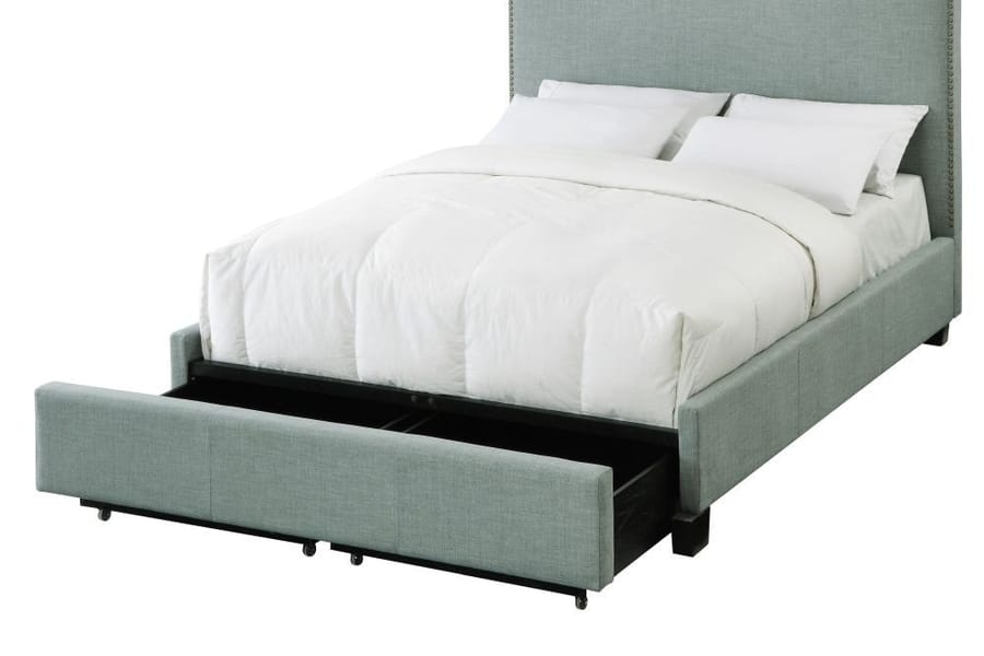 Modus Bedroom Ariana Upholstered Footboard Storage Bed In Bluebird 3ZR2D710