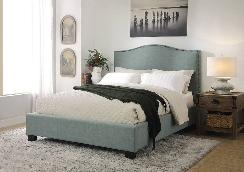 Modus Bedroom Ariana Upholstered Platform Bed In Bluebird 3ZR2L610