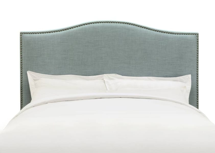 Modus Bedroom Ariana Camelback Upholstered Headboard In Bluebird Linen 3ZR2L5BH10