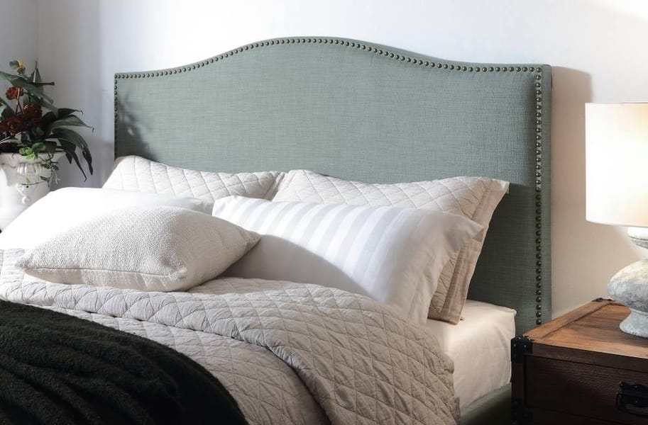 Modus Bedroom Ariana Camelback Upholstered Headboard In Bluebird Linen 3ZR2L5BH10