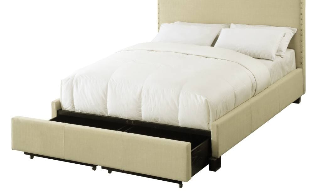 Modus Bedroom Tavel Nailhead Footboard Storage Bed In Tumbleweed 3ZS1D612