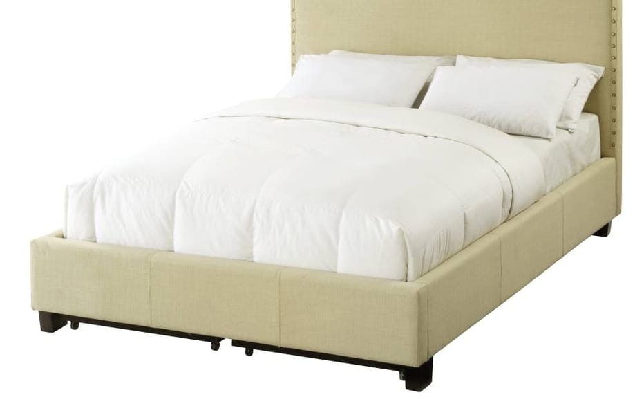 Modus Bedroom Tavel Nailhead Footboard Storage Bed In Tumbleweed 3ZS1D612
