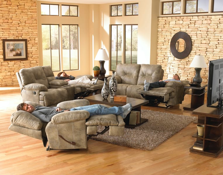 Catnapper Furniture Living Room Lay Flat Recl Sofa 4381-Brandy