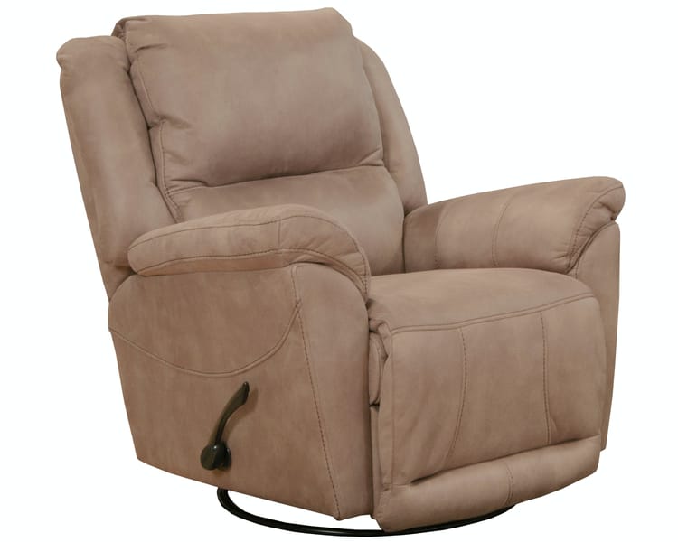 Catnapper Furniture Living Room Chaise Swivel Glider Recliner 45665-Camel