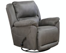 Catnapper Furniture Living Room Chaise Swivel Glider Recliner 45665-Charcoal