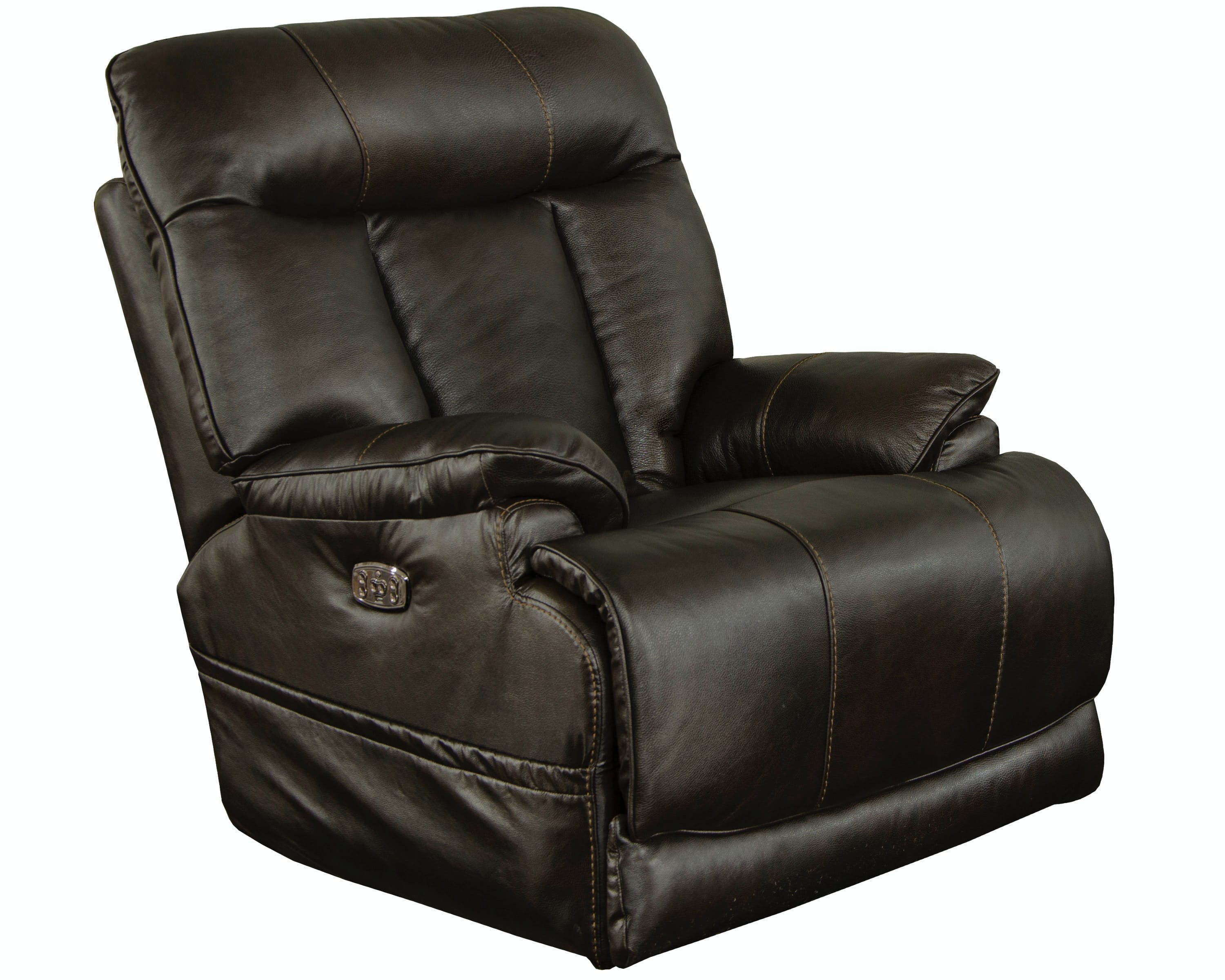 Catnapper Furniture Living Room Power Headrest with Lumbar Power Lay Flat Recliner with Ext Ottoman 764567-7-Chocolate