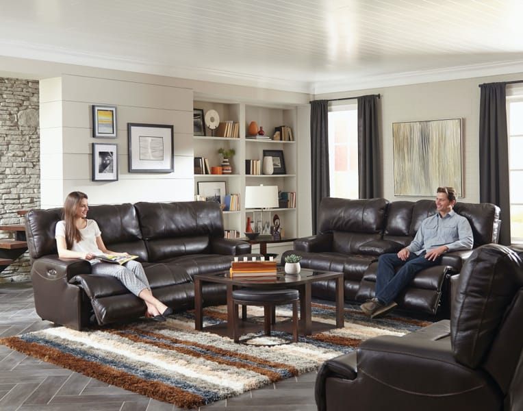Catnapper Furniture Living Room Lay Flat Reclining Sofa 4581-Chocolate