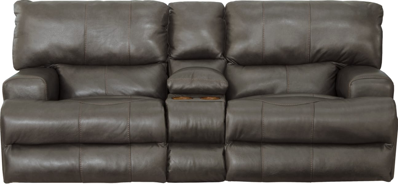 Catnapper Furniture Living Room Wembley Power Reclining Console Loveseat - Steel 64589-Steel