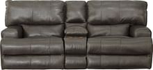 Catnapper Furniture Living Room Wembley Power Reclining Console Loveseat - Steel 64589-Steel