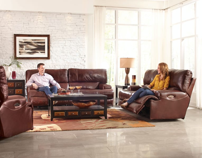 Catnapper Furniture Living Room Lay Flat Reclining Sofa 4581-Walnut