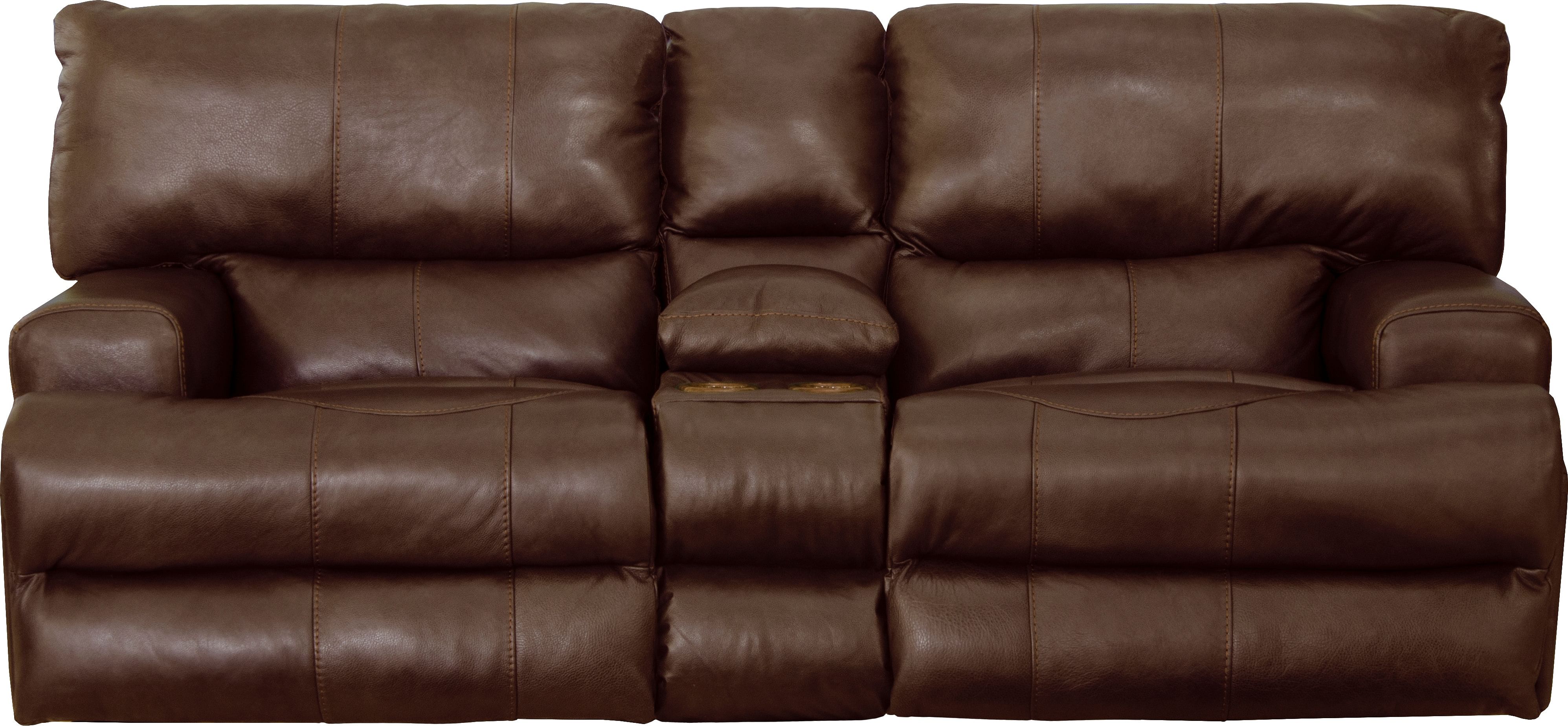 Catnapper Furniture Living Room Wembley Power Reclining Console Loveseat - Walnut 64589-Walnut