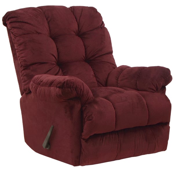 Catnapper Furniture Living Room Chaise Rocker Recl with Deluxe Heat/Massage 47372-Merlot
