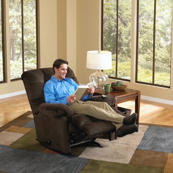 Catnapper Furniture Living Room Chaise Rocker Recl with Deluxe Heat/Massage 47372-Umber