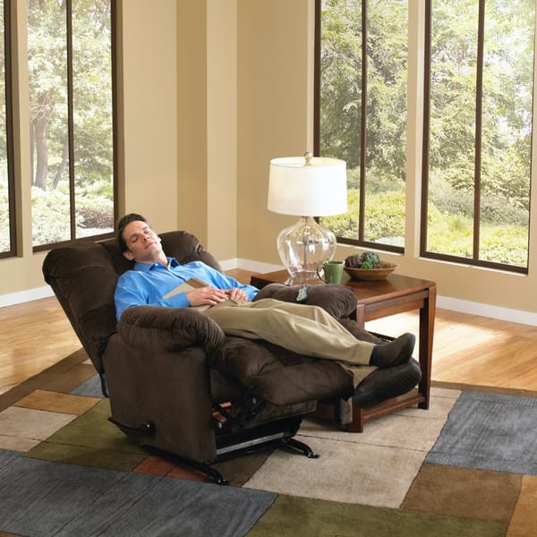 Catnapper Furniture Living Room Chaise Rocker Recl with Deluxe Heat/Massage 47372-Umber