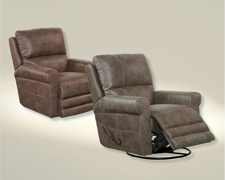 Catnapper Furniture Living Room Swivel Glider Recliner 47535-Ash