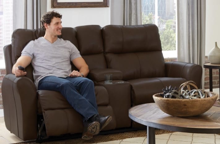 Catnapper Furniture Living Room Mara Voice Command Enabled Lay Flat Reclining Console 874759-Coffee