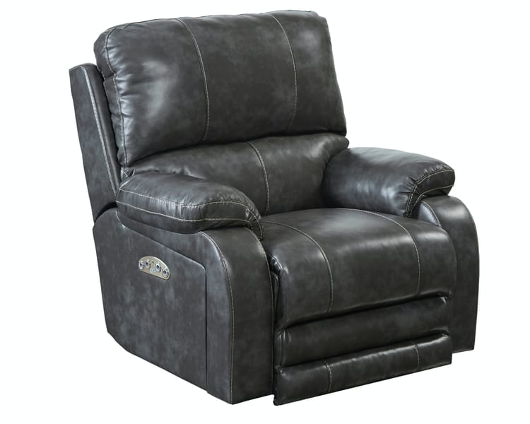 Catnapper Furniture Living Room Power Headrest Power Lay Flat Recliner 647627-Steel